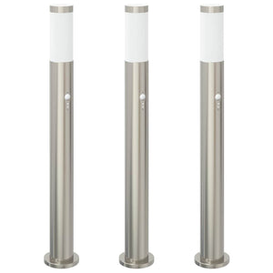 Pollerleuchten mit Sensor 3er Set Edelstahl 80cm