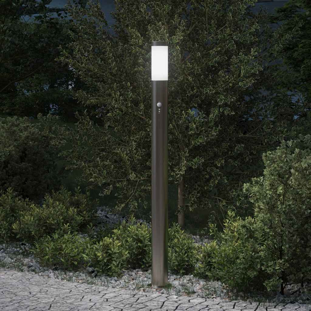 vidaXL Borne lumineuse avec capteur 110 cm acier inoxydable IP44