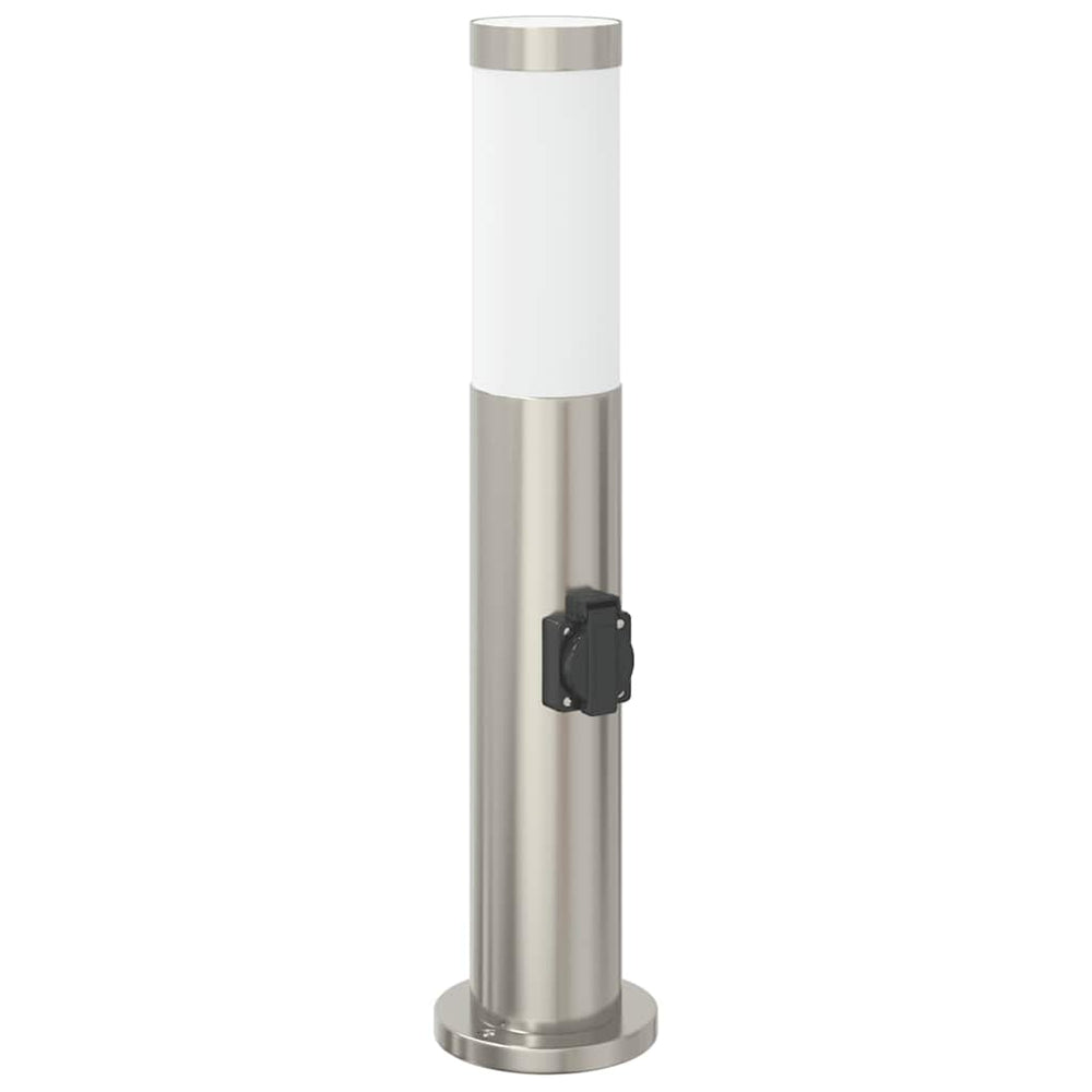Edelstahl Pollerleuchte mit Steckdose - 50cm