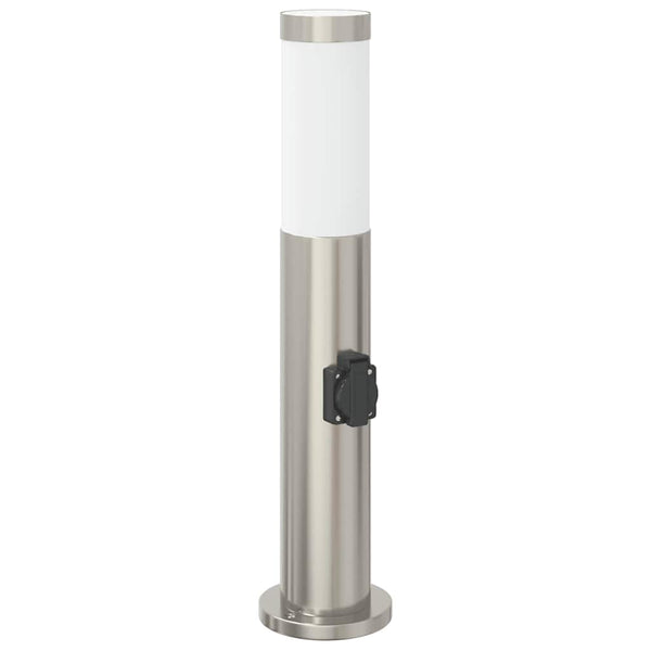 Edelstahl Pollerleuchte mit Steckdose - 50cm
