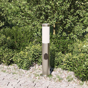 Edelstahl Pollerleuchte mit Steckdose - 50cm