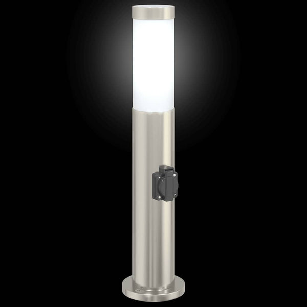 Edelstahl Pollerleuchte mit Steckdose - 50cm
