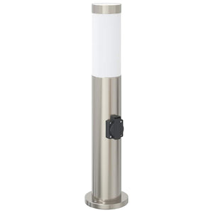 Edelstahl Pollerleuchten mit Steckdose, 3er Set