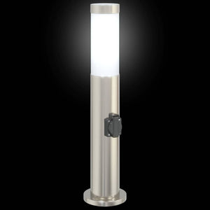 Edelstahl Pollerleuchten mit Steckdose, 3er Set