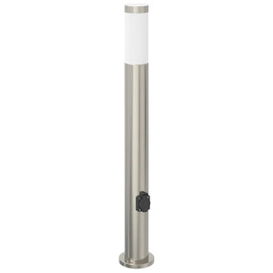 Edelstahl Pollerleuchte mit Steckdose 80cm