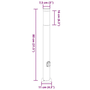 Edelstahl Pollerleuchte mit Steckdose 80cm