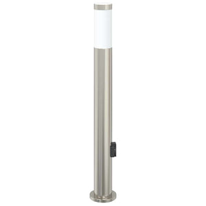 Edelstahl Pollerleuchte mit Steckdose 80cm