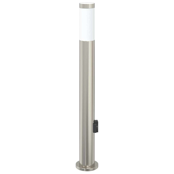 Edelstahl Pollerleuchte mit Steckdose 80cm