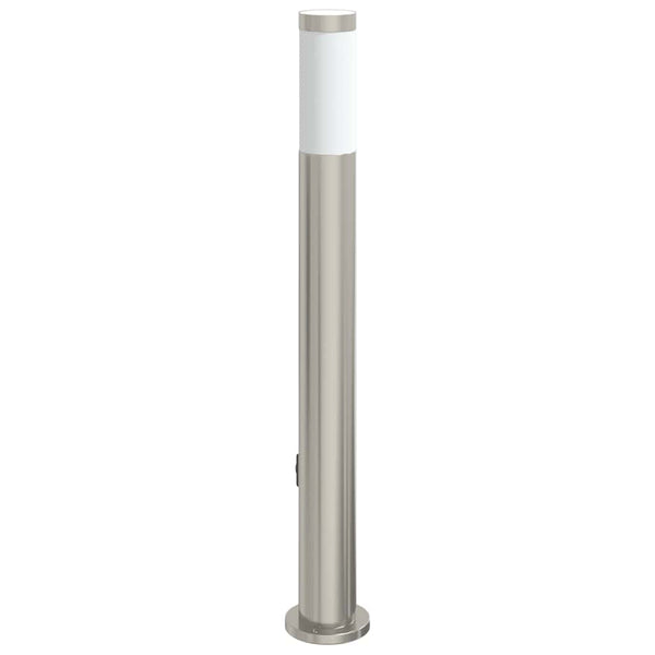 Edelstahl Pollerleuchte mit Steckdose 80cm