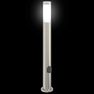 Edelstahl Pollerleuchte mit Steckdose 80cm