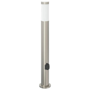 Edelstahl Pollerleuchten mit Steckdose 3er Set