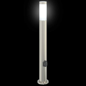 Edelstahl Pollerleuchten mit Steckdose 3er Set