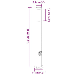 Edelstahl Pollerleuchten mit Steckdose 3er Set