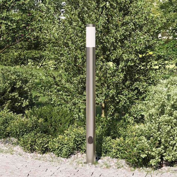 Edelstahl Pollerleuchte mit Steckdose 110cm