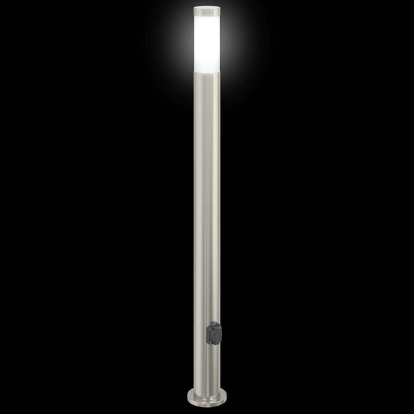 Edelstahl Pollerleuchte mit Steckdose 110cm