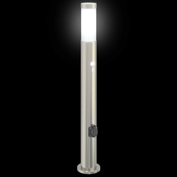 Pollerleuchten mit Sensor & Steckdose 3er Set