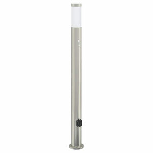 vidaXL Borne lumineuse avec capteur et prise 110 cm acier inoxydable IP44