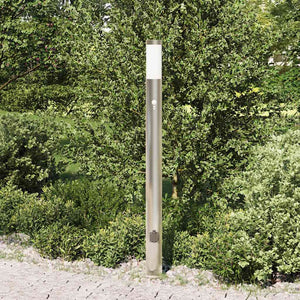vidaXL Borne lumineuse avec capteur et prise 110 cm acier inoxydable IP44
