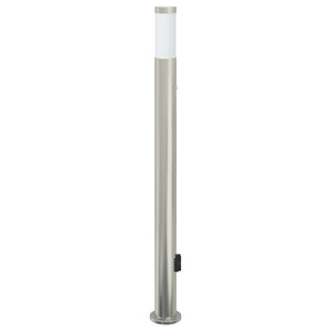 vidaXL Borne lumineuse avec capteur et prise 110 cm acier inoxydable IP44