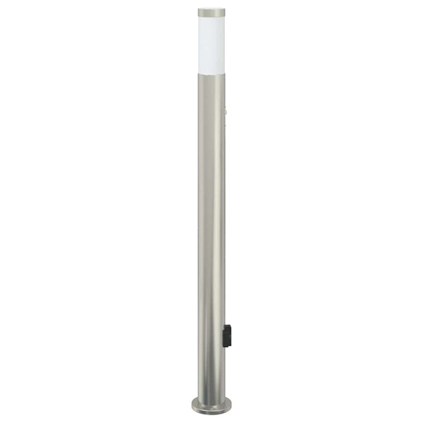vidaXL Borne lumineuse avec capteur et prise 110 cm acier inoxydable IP44