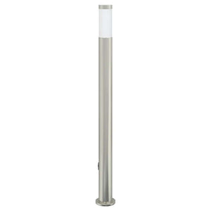 vidaXL Borne lumineuse avec capteur et prise 110 cm acier inoxydable IP44