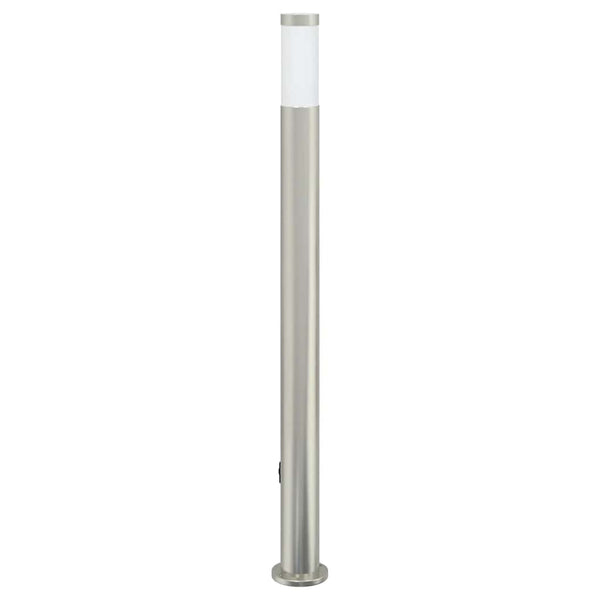 vidaXL Borne lumineuse avec capteur et prise 110 cm acier inoxydable IP44