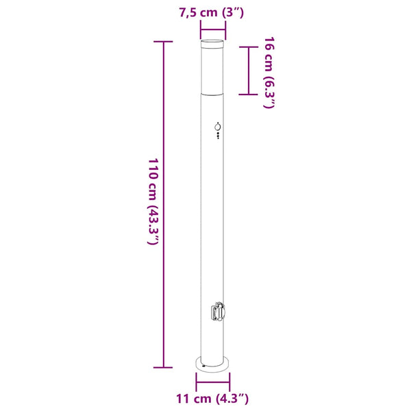 Pollerleuchten mit Sensor & Steckdose, 3er Set