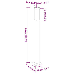 Edelstahl Pollerleuchten 3er Set 80cm