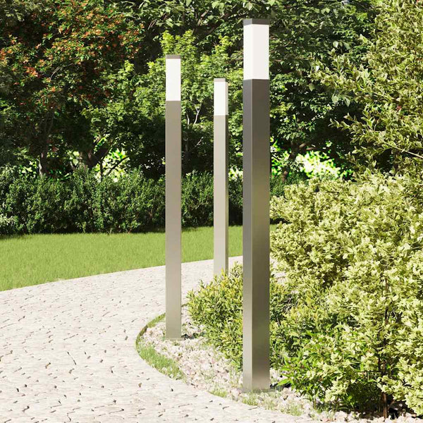 Edelstahl Pollerleuchten 3er Set, 110cm