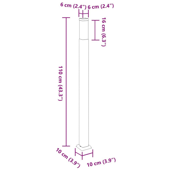 Edelstahl Pollerleuchten 3er Set, 110cm