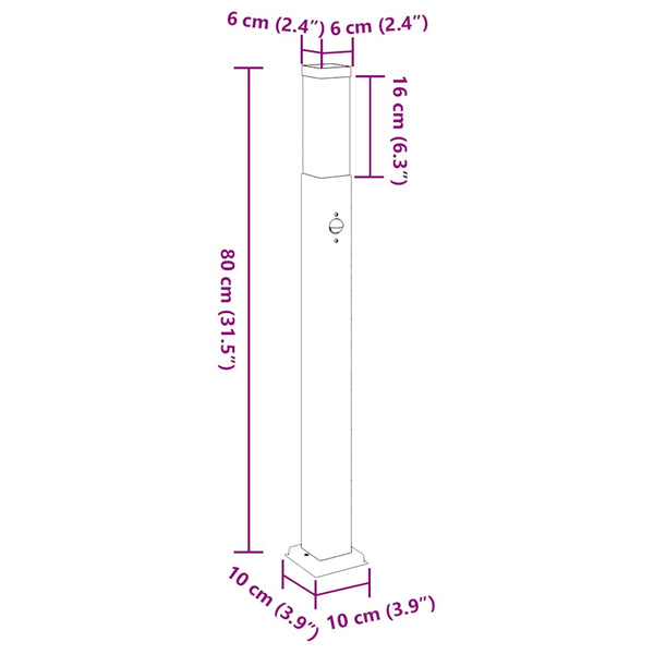 Pollerleuchten mit Sensor, 3er Set, Edelstahl