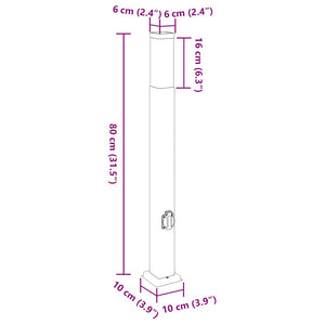 Edelstahl Pollerleuchten mit Steckdose 3er Set