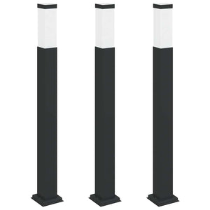 Pollerleuchten 3er Set Schwarz 80cm IP44