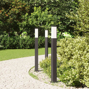 Pollerleuchten 3er Set Schwarz 80cm IP44