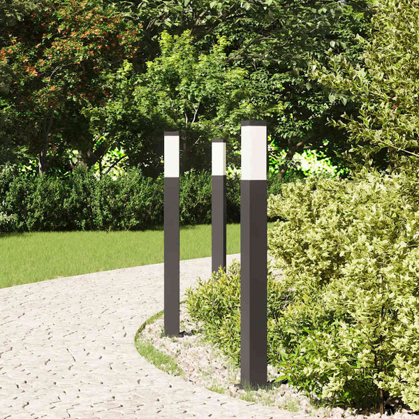 Pollerleuchten 3er Set Schwarz 80cm IP44