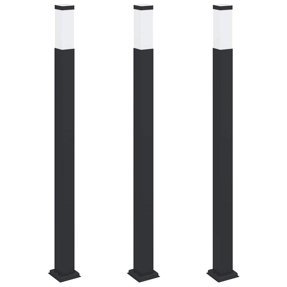 Pollerleuchten 3er Set Schwarz 110cm IP44