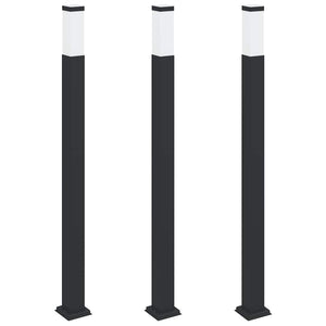 Pollerleuchten 3er Set Schwarz 110cm IP44