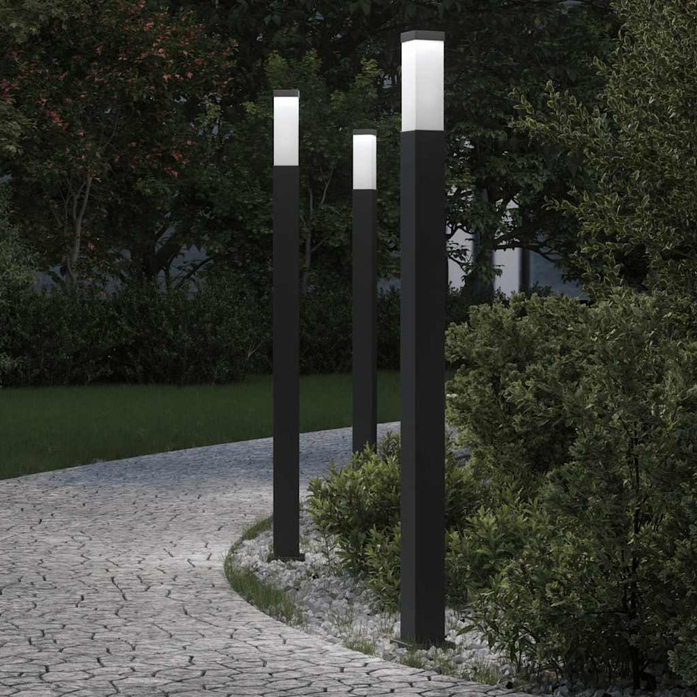 Pollerleuchten 3er Set Schwarz 110cm IP44