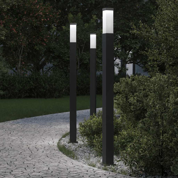 Pollerleuchten 3er Set Schwarz 110cm IP44