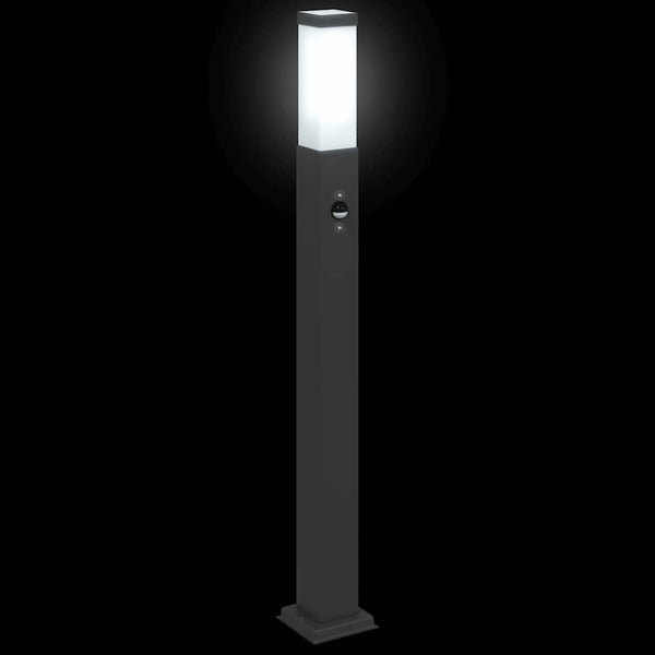 Pollerleuchte mit Sensor, 80cm, Schwarz, IP44