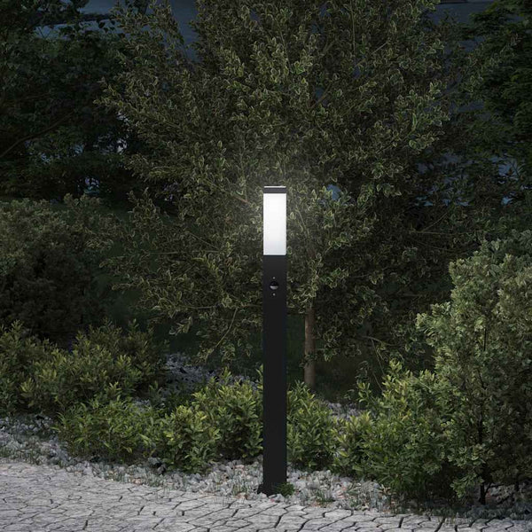 Pollerleuchte mit Sensor, 80cm, Schwarz, IP44
