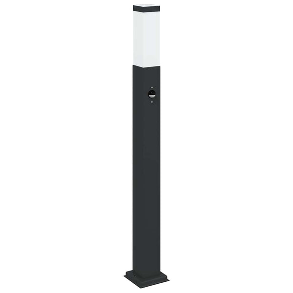 Pollerleuchten mit Sensor, 3er Set, Schwarz