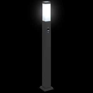 Pollerleuchten mit Sensor, 3er Set, Schwarz