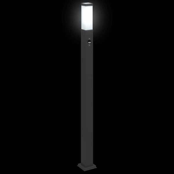 vidaXL Borne lumineuse avec capteur 110 cm Noir IP44