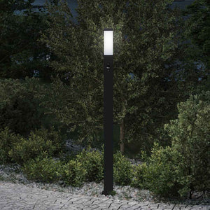 vidaXL Borne lumineuse avec capteur 110 cm Noir IP44