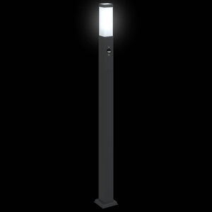 Pollerleuchten mit Sensor, 3er Set, 110cm, Schwarz
