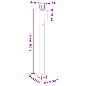 Pollerleuchten mit Sensor, 3er Set, 110cm, Schwarz