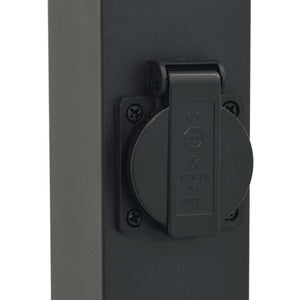 Pollerleuchte Schwarz mit Steckdose 50cm IP44