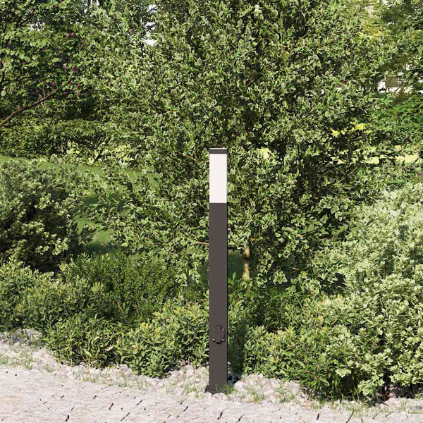 Pollerleuchte mit Steckdose, 80cm, Schwarz
