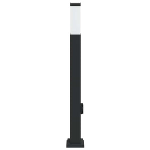 Pollerleuchte mit Steckdose, 80cm, Schwarz